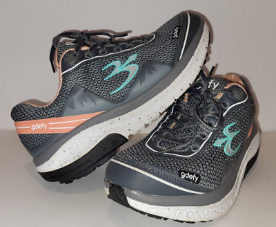 Gravity Defyer Women's 8 GDEFY Mighty Walk Athletic Shoes Gray Salmon TB9024FGP-