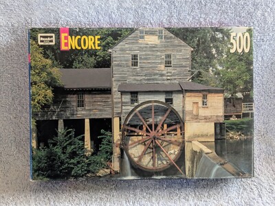 Vintage 2001 Roseart Encore 500 Piece Puzzle Old Mill at Pigeon Forge TN Sealed