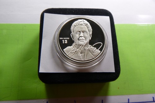 DAN MARINO MIAMI DOLPHINS QUARTERBACK CLUB 999 ESTUCHE DE MONEDAS DE PLATA RARO 4DM3