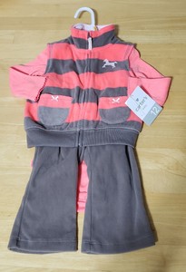 NWT Carter/'s 3pc Fleece Vest Pant Bodysuit Set Baby girls 12 18 24 month