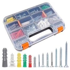 390-Piece Multi-Functional Drywall Anchor and Screw Kit 6 Different Size Anch...