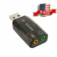 USB 3d Audio Sound Card Microphone Headset Adapter