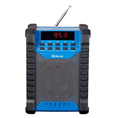 Denver WRB-60 Bluetooth Baustellenradio FM IP54 Schwarz Blau Gratis Versand