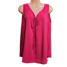 Pleione Sleeveless Top Blouse Shirt Women Size S Bright Pink