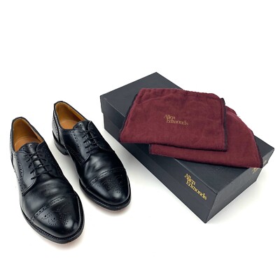ALLEN EDMONDS Mens Size 9.5 Sanford Black Wingtip Cap Toe 