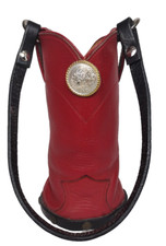 Justin Western Cowgirl Boot Red Leather Made In The USA Vintage Decor Handmade