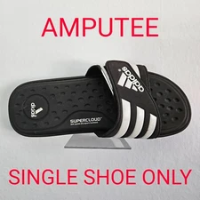ADIDAS Men's SC Slide Sandals ~ Black/White ~ Amputee/Single Shoe