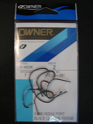 Owner Super Needle Point K-Hook Wide Gap Black Chrome Finish 5173-091 Size 2