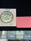 BU TONED PASTEL RAINBOW  1993 Silver American Eagle