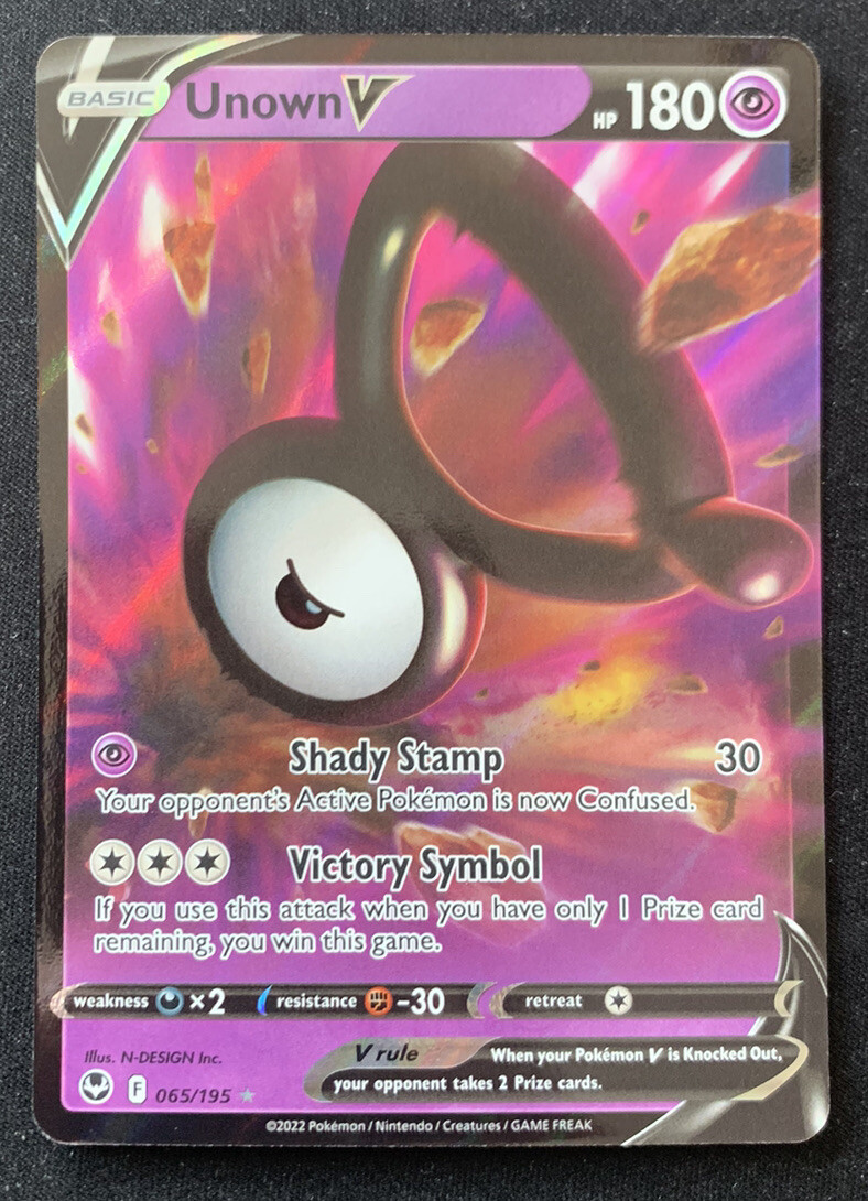 Unown V 065/195 Silver Tempest Ultra Rare Holo Pokemon TCG Card NM