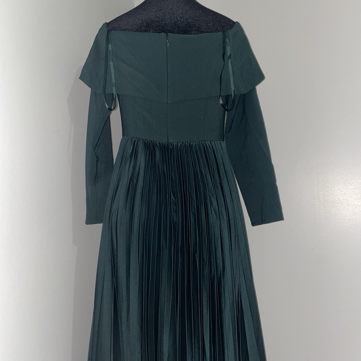 chiffon long black dress Black Illusion Lace Chiffon Long Sleeve Prom Dress With Sweep Train US18W / Custom Color main image 1