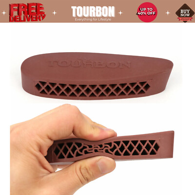 TOURBON Rubber Recoil Pad For Rifle & Shotgun – Brown, Lightweight, Fits Most Stocks, Recoil Reduction