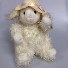 Stuffed Animal Sheep Curly Sitting with Hat White 28cm Russ Soft Toy Plushie