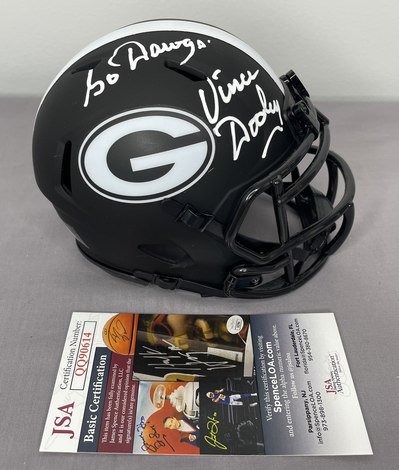 Vince Dooley Autographed Signed Georgia Bulldogs Eclipse Mini Helmet w JSA COA & Photo PROOF 