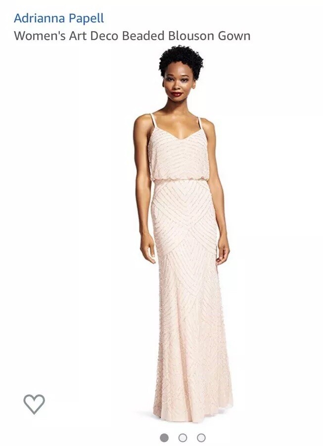 pink art deco dress Adrianna Papell Blush Art Deco Dress Size 16W