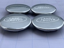 4x Original Land Rover Rad Naben Kappen Felgen Deckel Silber Grau Wheels Cap
