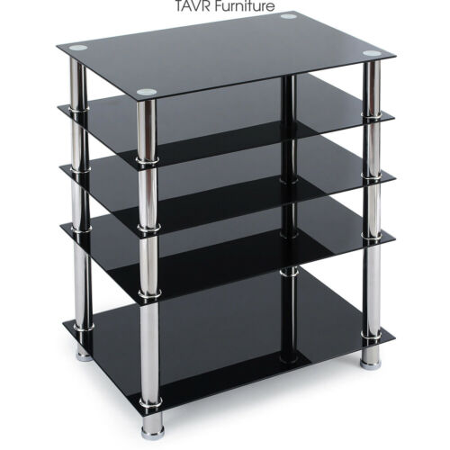 5-Tier Media Compontent TV Stand Audio Video Tower for TV/Xbox/Gaming Consoles