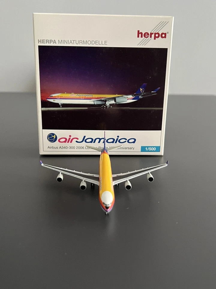 Airbus 340-300 Air Jamaica London Route Anniversary Herpa 1:500 - Immagine 4 di 4