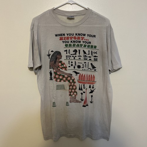 Vintage Know Your History You Know Your Greatness Egypt shirt Size XL-B