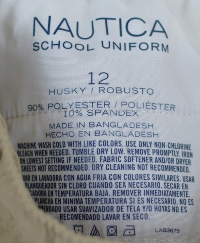 Nautica Boys' School Uniform Performance Short Khaki Size 12 Husky - Picture 2 of 3