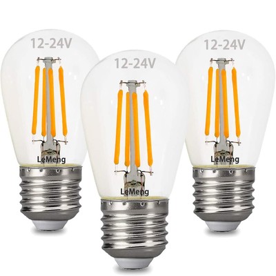 12volt LED Light Bulb 4W Edison Filament Vintage ac/dc12V 24V Low Voltage(300...