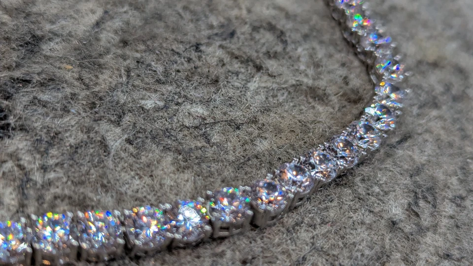 🔥Nuevo🔥 Collar SBJ 16” Plata de Ley 925 con Piedras de Circonita Cúbica Transparente Foto 4 de 4