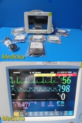 2012 Philips MP30 Monitor W/ Leads & Module (NBP IBP SpO2 ECG Temp Print) ~31467