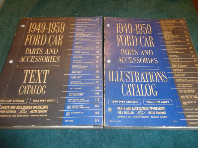 1949-1959 FORD CAR PARTS CATALOG BOOK SET / ORIGINAL TEXT & ILLUSTRATIONS BOOKS | eBay