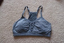 Danskin Women  s Top Sport Bra High Impact Embedded Flexi Wire Grey