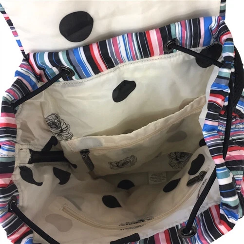 Mochila acolchada LeSportsac Signature Beverly - Estampado de múltiples rayas con rosa Foto 3 de 4