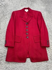 Hugo Buscati Jacket Women 4 Red Wool Blend Equestrian Career Blazer Vtg Made USA