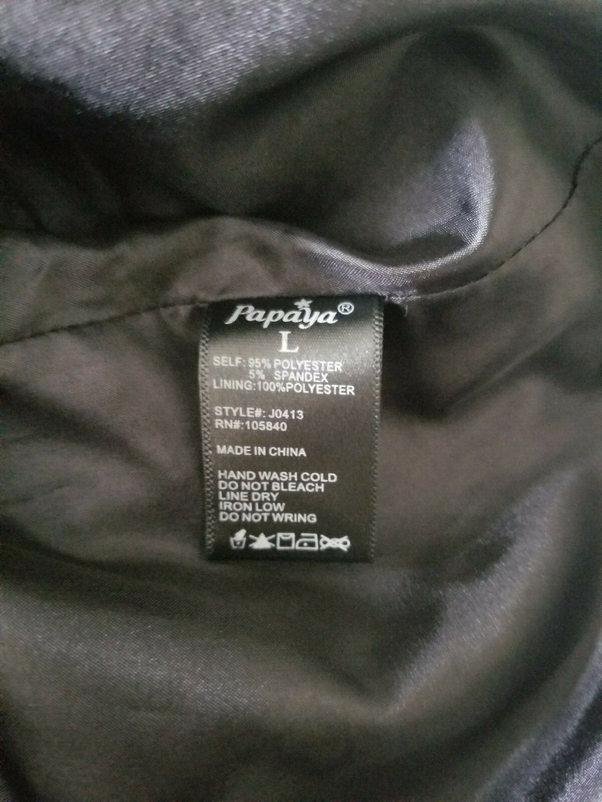 Papaya Basic Solid Black Long Sleeve Single Butto… - image 11