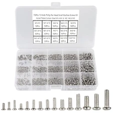 750Pcs M1.4/M1.6/M2/M2.5/M3 Phillips Pan Head Small Machine Screws,Tiny Screw,Mi