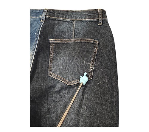 Gemma Rae Jeggings Damen 11/32 zweifarbig blau hoher Bund klassische Stretch Hose - Bild 4 von 11