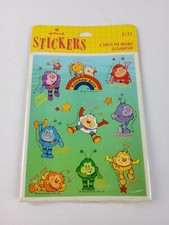 Vintage 1984 Rainbow Brite Sprites Sticker 4 Sheet Green Background Hallmark NEW