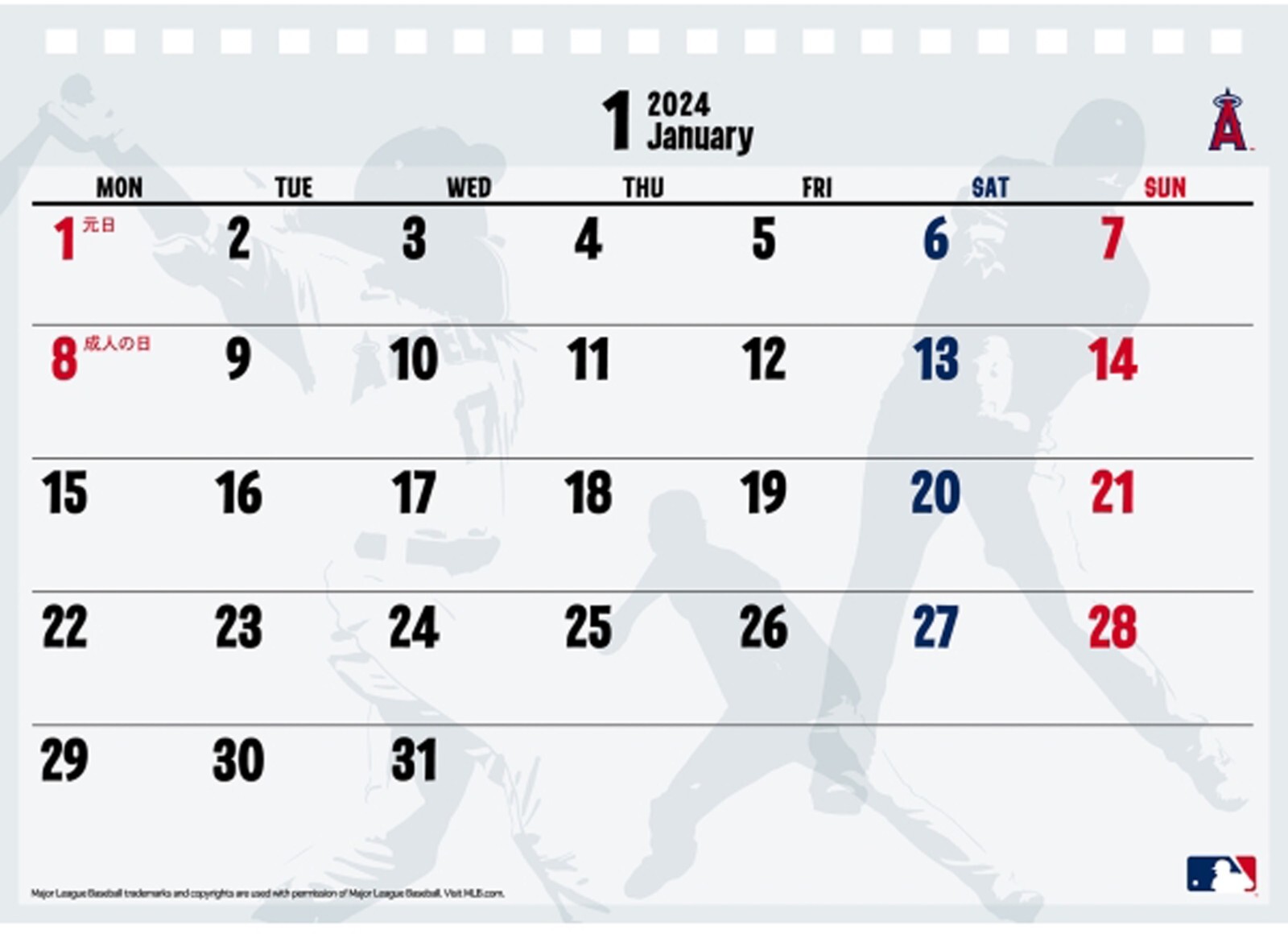 Shohei Ohtani 2024 Desk Top Calendar Major League Baseball Angels From