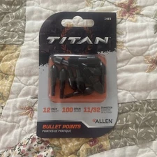 Titan Allen Archery NEW 12 Pack Bullet Points  1461 11/32" 100 Grain Practice