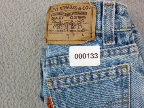 Vintage Levis 512 Jeans Boys Size 7 Blue Slim Fit Tapered Orange Tab Made in USA - Picture 19 of 19