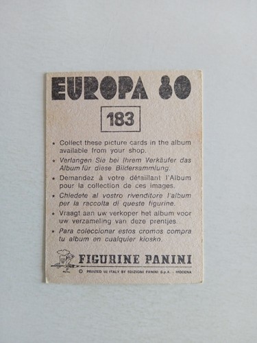 FIGURINA EUROPA 80 PANINI ESPANA ALESANCO n 183 CON VELINA - Imagen 2 de 2