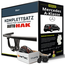 Für MERCEDES A-Klasse Typ W168 Anhängerkupplung starr +eSatz 13pol uni 97-04 NEU