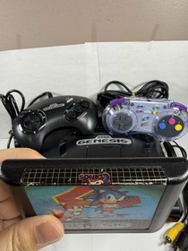 Sega Genesis Model 1 Console Bundle With 2 Controllers & Sonic 2 Game TESTED!