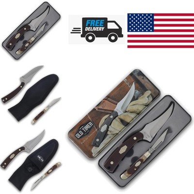 Collectible Knife Set with Stainless Steel Blades and Ergonomic Handles