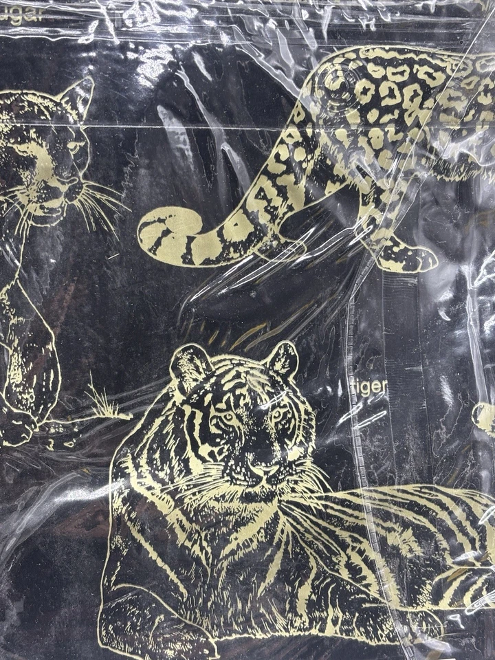 MCM Modern Vinyl Shower Curtain Big Cats NOS - Image 2 of 4