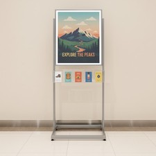 62.9in Height Floor Standing Double-sided Installation Poster Sign Holder