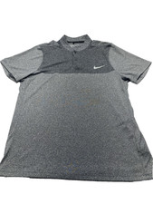 Nike Golf Mens Modern Fit Gray Snap Shirt Size L Dri-Fit Lightweight Active