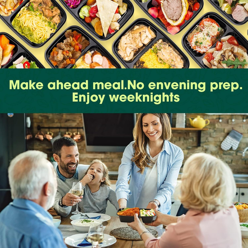 Glotoch 10 Pack 32OZ Meal Prep Containers Reusable Microwave Safe,Extra Large &T - Picture 6 of 12