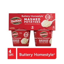 Idahoan Buttery Homestyle Mashed Potatoes Cups, 1.5 oz, 4 Count..