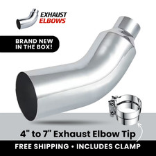 4 To 7 Chrome Exhaust Elbow Tip Diesel Truck Stack Big Rig Style Fast Shipping
