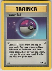 Master Ball 116/132 Gym Challenge Unlimited Uncommon Trainer