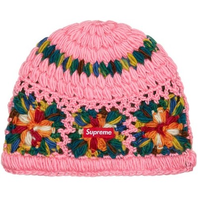 Supreme Crochet Beanie Pink